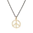 Dean Harris Men's Peace Sign Pendant Necklace-gold