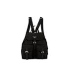 Prada Women's Vela Leather-trimmed Backpack - Black