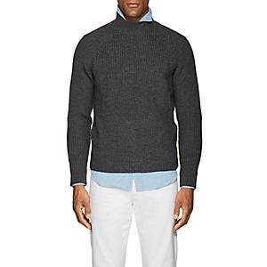 Eleventy Men's Virgin Wool Mock-turtleneck Sweater-dark Gray