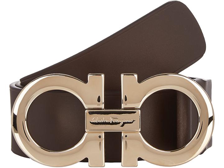 Salvatore Ferragamo Men's Gancini-buckle Leather Belt