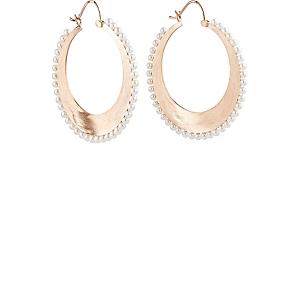 Irene Neuwirth Women's Akoya Pearl & Rose Gold Hoop Earrings