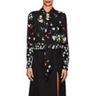 Derek Lam Women's Floral-print Silk Blouse - Black Multi