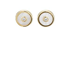 Retrouvai Women's Mini Compass Stud Earrings - White