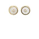 Retrouvai Women's Mini Compass Stud Earrings - White
