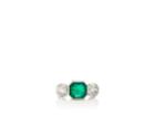Stephanie Windsor Antiques Women's Emerald & White Diamond Art Deco Ring
