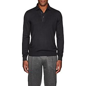 Barneys New York Men's Wool Polo Sweater-gray