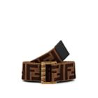 Fendi Men's Logo-jacquard Webbed Fabric Belt - Brown