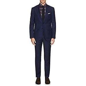 Isaia Men's Checked Wool Suit-blue