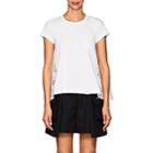 Sacai Women's Heart-embroidered-back Cotton T-shirt-white
