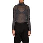 Regulation Yohji Yamamoto Women's Ruched-side Wool Turtleneck Sweater-dark Grey