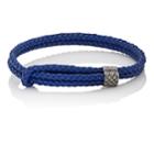 Bottega Veneta Men's Sterling Silver & Intrecciato Leather Bracelet-blue