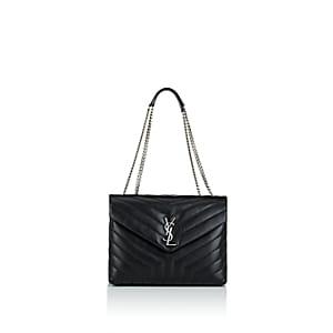 Saint Laurent Women's Monogram Loulou Medium Leather Shoulder Bag - Black