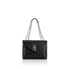 Saint Laurent Women's Monogram Loulou Medium Leather Shoulder Bag - Black