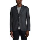 Boglioli Men's K Jacket Plaid Wool Flannel Two-button Sportcoat - Charcoal
