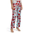 Loborosa Women's Floral-print Satin Pajama Pants