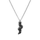 Amedeo Men's Lava Horn Necklace-gray