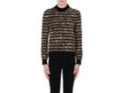 Saint Laurent Men's Striped Leopard-pattern Sweatshirt