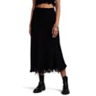 Alexander Wang Women's Fringed Boucl Tweed Midi-skirt - Black