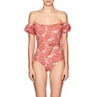 Lisa Marie Fernandez Women's Leandra Cotton-blend One-piece Swimsuit-tomato Floral
