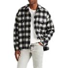 Stampd Men's Asher Wool-blend Flannel Oversized Jacket - Black