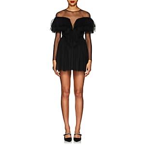Kalmanovich Women's Swiss Dot Tulle Minidress-black