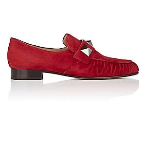 Valentino Garavani Women's Rockstud Suede Loafers-rubin