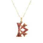 Judy Geib Women's K Pendant Necklace-red