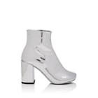 Mm6 Maison Margiela Women's Mirrored Leather Ankle Boots-silver