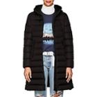 Moncler Women's Leather-trimmed Down-quilted Coat-black