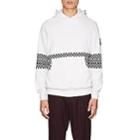 Ovadia & Sons Men's Checked Cotton Hoodie-white