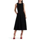 Lisa Perry Women's Wow Wool Crepe Fit & Flare Dress - Black