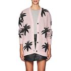 Amiri Women's Palm-leaf-pattern Cashmere Cardigan-pink