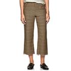Raquel Allegra Women's Checked Cotton Crop Trousers-brown