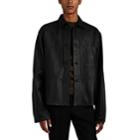 Haider Ackermann Men's Leather Shirt Jacket - Black