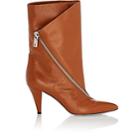 Givenchy Women's Asymmetric-zip Leather Ankle Boots-med. Brown