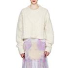 Maison Margiela Women's Brushed Cable-knit Alpaca-blend Sweater-white