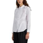 Comme Des Garons Women's Mesh-embellished Cotton Poplin Shirt - White
