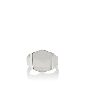 Loren Stewart Men's Hexagonal Signet Ring - Silver