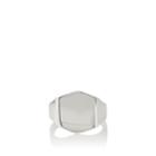 Loren Stewart Men's Hexagonal Signet Ring - Silver