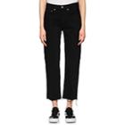Re/done Women's High Rise Stovepipe Crop Jeans - Black