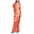 Zero + Maria Cornejo Women's Laila Asymmetric Satin Dress - Coral