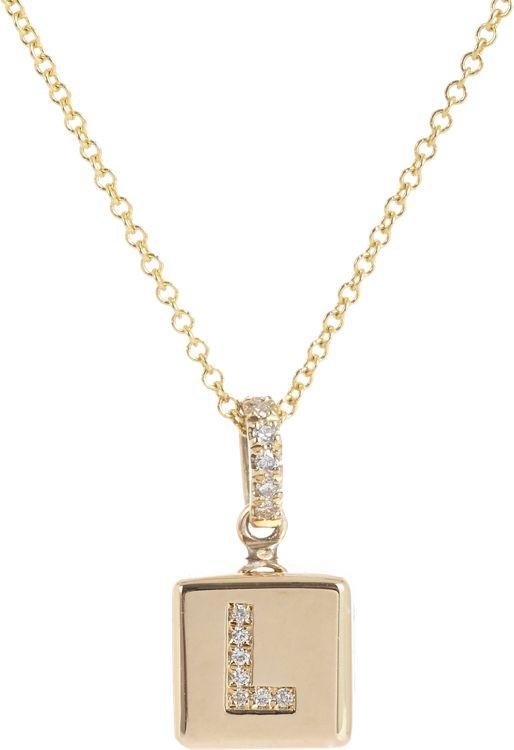 Jennifer Meyer Diamond & Gold Love Cube Pendant Necklace-colorless