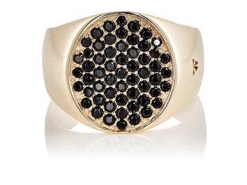 Tom Wood Women's Pinky Oval Black-spinel Ring