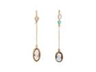 Julie Wolfe Women's Mixed-gemstone & Cameo Mismatched Drop Earrings