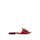 Gucci Women's Madelyn Embellished Leather Slide Sandals - Red