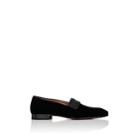 Christian Louboutin Men's Vittorio Flat Velvet Venetian Loafers-black