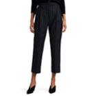 Thom Browne Women's Pinstriped Wool Pleated Crop Trousers - Navy