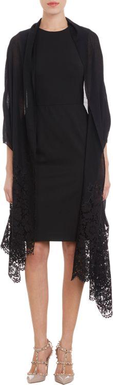 Valentino Lace-edged Shawl-colorless