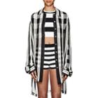 Marc Jacobs Women's Striped Silk Oversized Blouse - Black Pat.