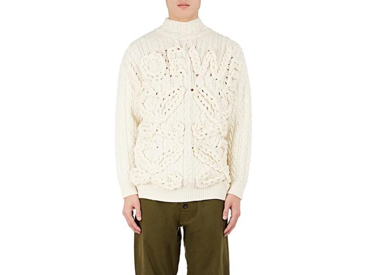 Loewe Men's Chunky Cable-knit Wool Sweater